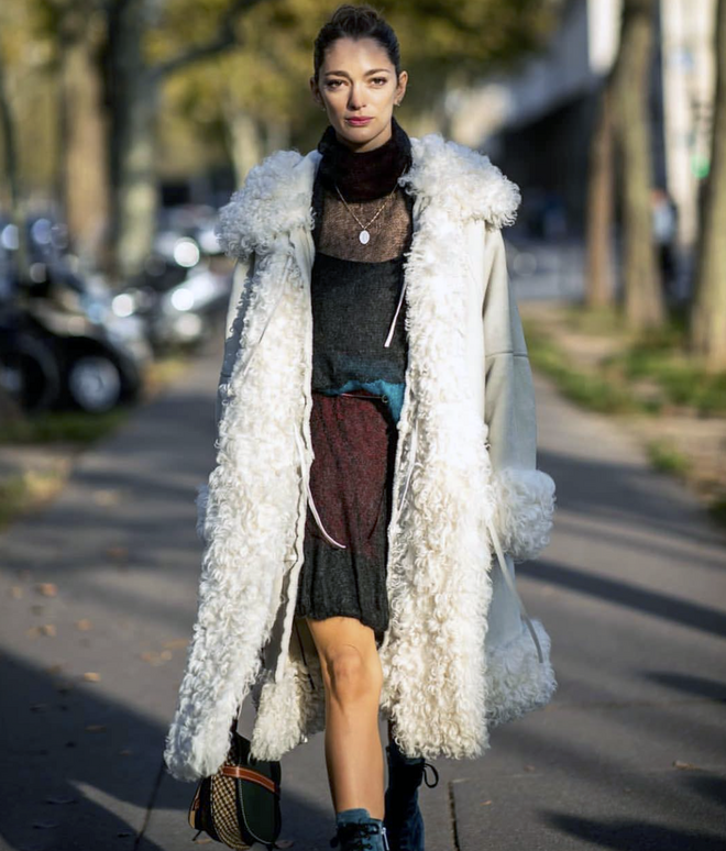 Sofia de Betak na Semana da Moda de Paris, Setembro 2018.