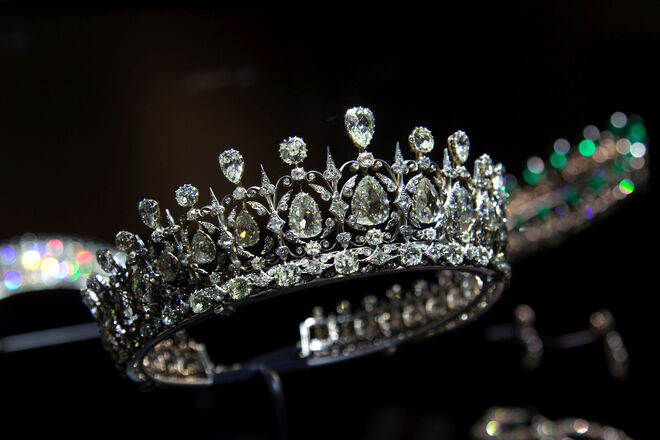 Tiara Fife na exposição Victoria Revealed, Palácio de Kensington.