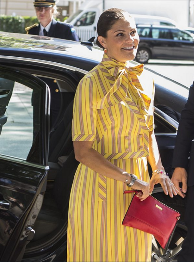 Victória da Suécia, numa conferência em Estocolmo, 2017