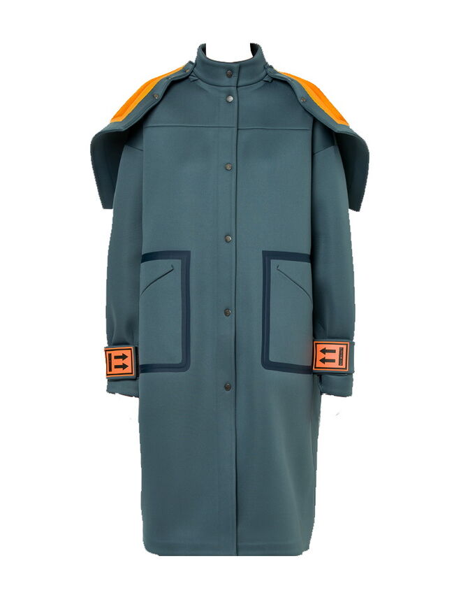 Casaco Long K-Way, agora €1372, Off-White, em www.off-white.com