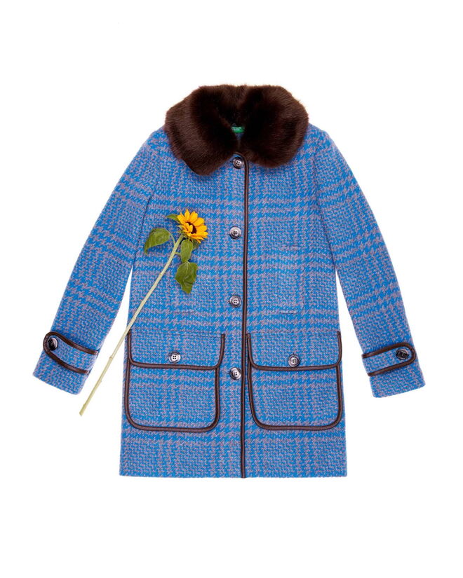 Casaco com gola em pelo falso, agora €174,30, United Colors of Benetton