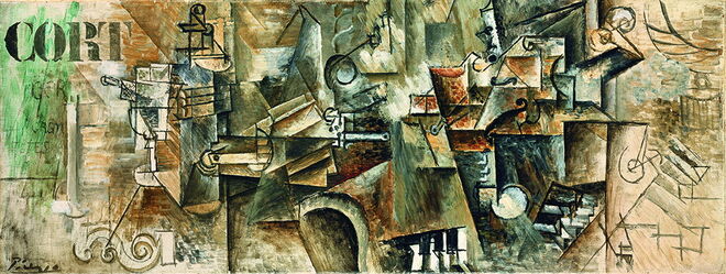 Nature morte sur un piano, de Pablo Picasso, 1911/12. Le Cubisme.