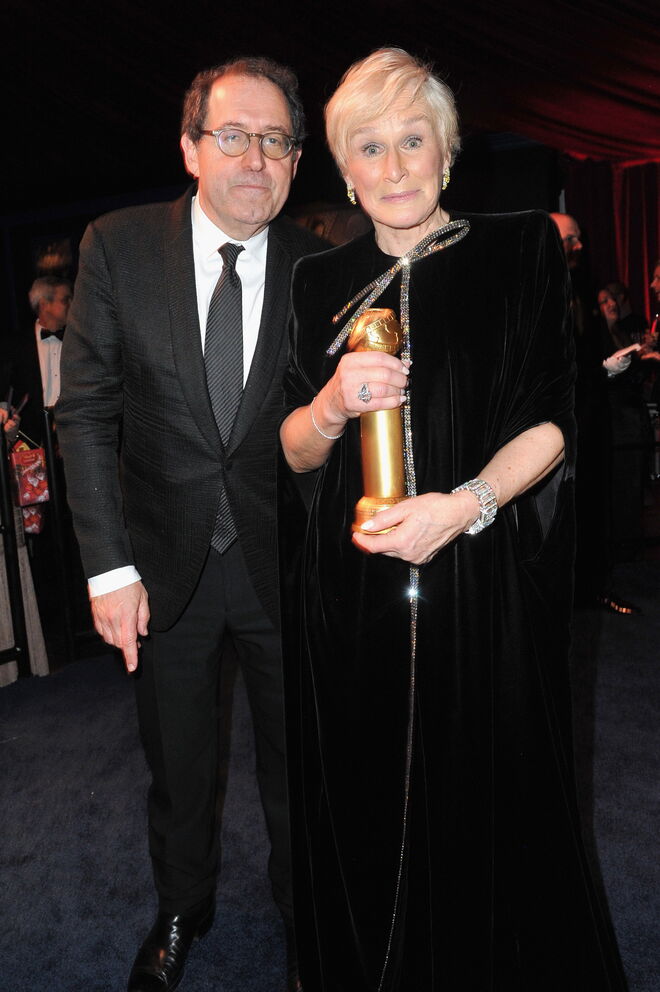 Michael Barker e Glenn Close | The Hollywood Foreign Press Association After Party