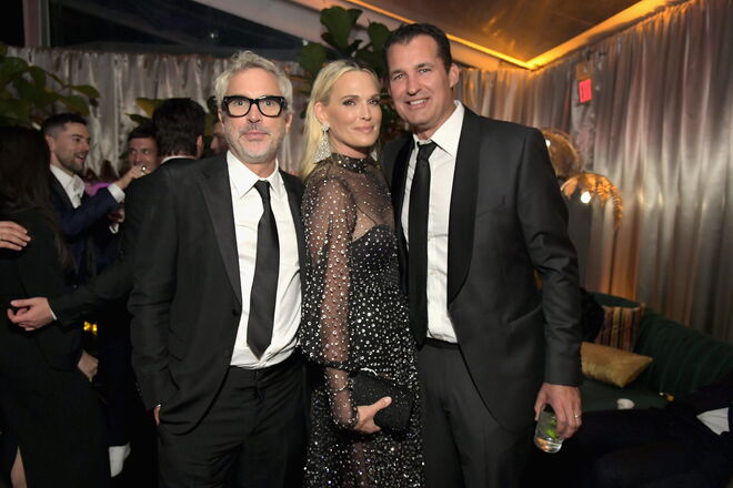 Alfonso Cuarón, Molly Sims e Scott Stuber | Netflix After Party