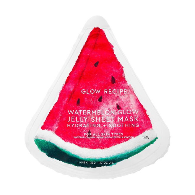 Watermelon Glow Jelly Sheet Mask, US$8 (aproximadamente €6,95), Glow Recipe, em www.glowrecipe.com