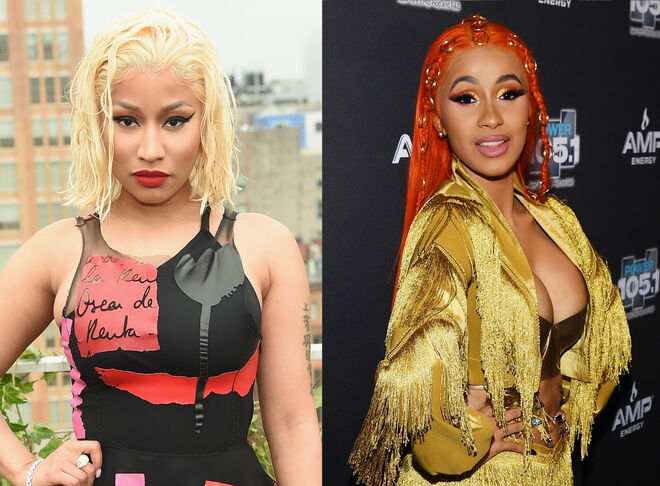 As duas rappers levaram as suas constantes picardias a outro nível quando Cardi B agrediu Nicki Minaj com um sapato na semana da moda de Nova Iorque depois das declarações de Nicki questionando a educação que Cardi dá à filha.