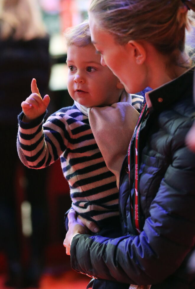 Com o filho, nascido a 5 de março de 2013.