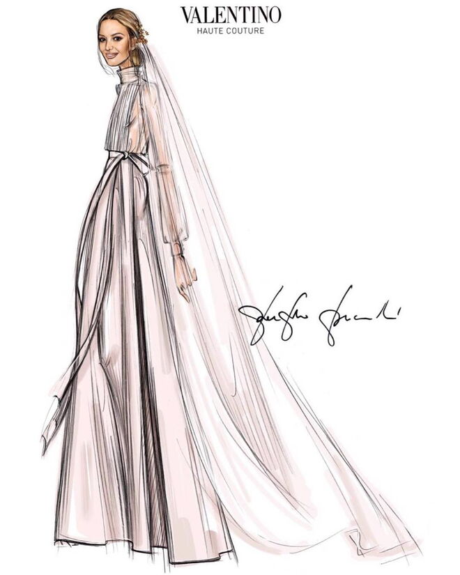 Ilustração do designer da Valentino, Pierpaolo Piccioli