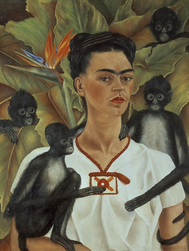 Autorretrato com macacos, 1943. Frida Kahlo ‒ Appearances Can Be Deceiving. 