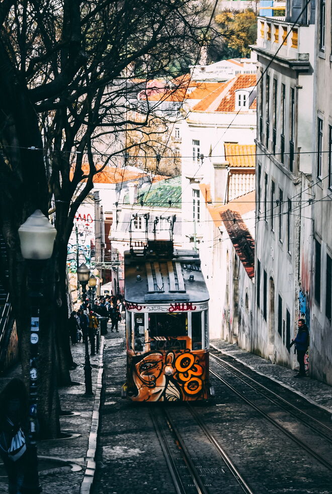 Elevador da Glória em Lisboa, Portugal