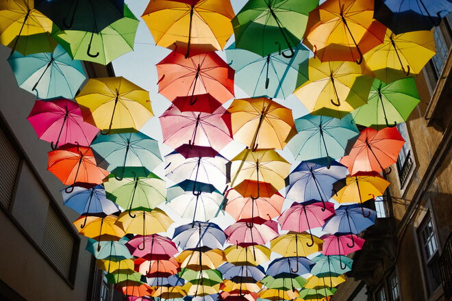 The Umbrella Sky Project em Águeda, Portugal