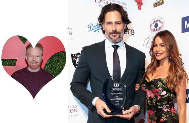 Sofia Vergara e Joe Manganiello (apresentados por Jesse Tyler Ferguson) | Na série Modern Family Vergara é madrasta de Jesse; na vida real Jesse apresentou Vergara ao futuro marido. Quando Sofia anunciou a sua separação de Nick Loeb, Manganiello terá dito a Jesse que queria o número de Vergara.