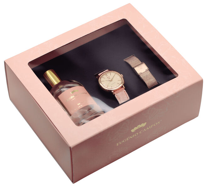 Coffret com um relógio + eau de parfum Gold Rose, €199,90, Eugénio Campos