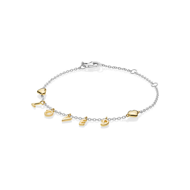 Pulseira Loved Script em prata, €79, Pandora 