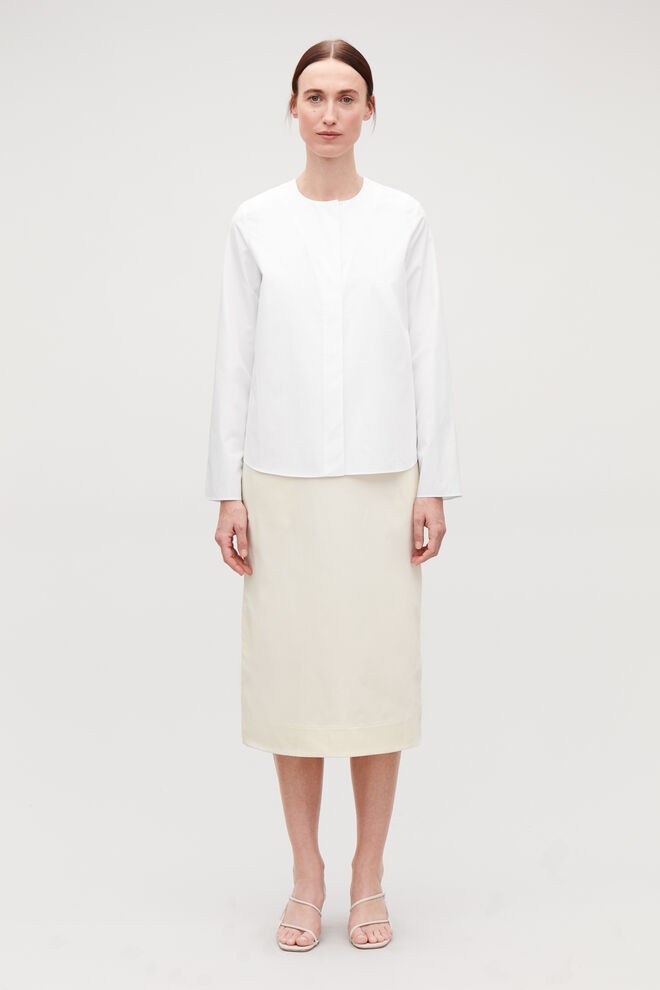 Hidden-button grandad shirt