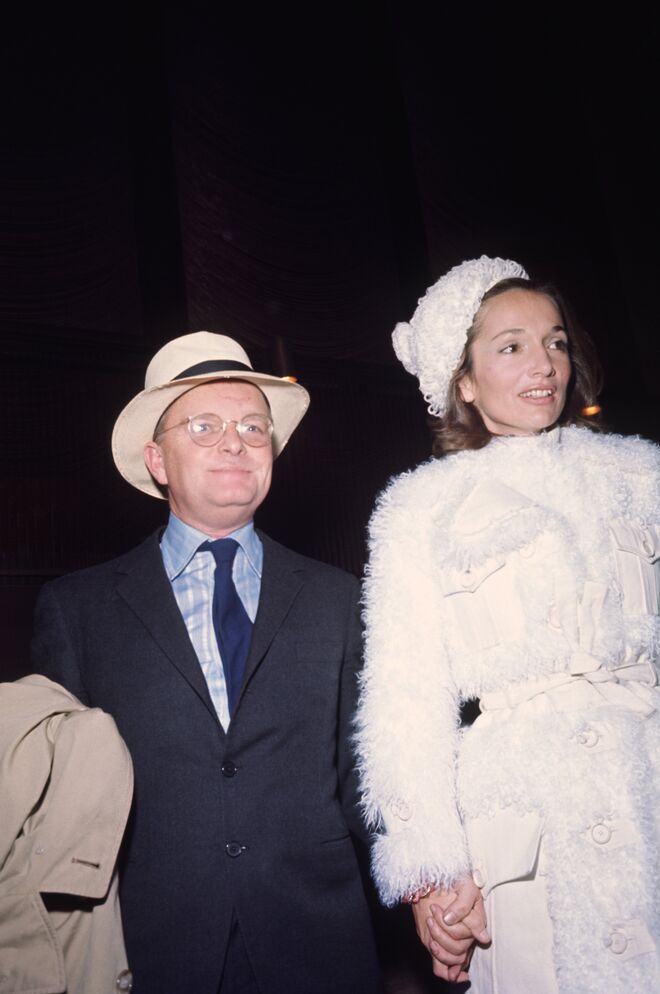 Truman Capote e Lee Radziwill a seguir a exibição do filme 'Trilogy', em Nova Iorque, a 5 de novembro de 1969