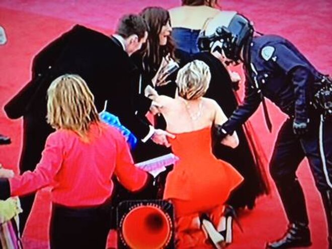 E quando voltou a tropeçar na passadeira vermelha em 2014.