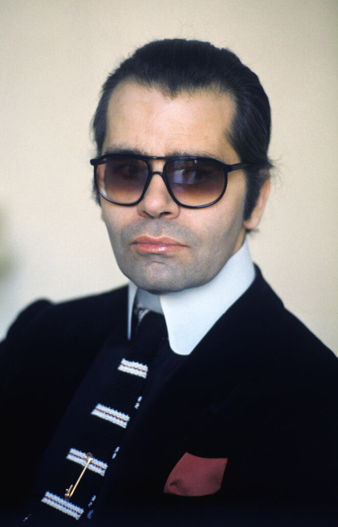 Karl Lagerfeld na primavera de 1979 em Paris