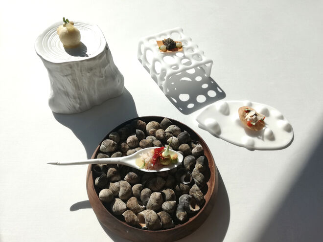 Os aperitivos do menu degustação no Fifty Seconds Martin Berasategui 