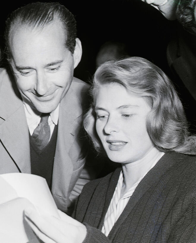 Ingrid Bergman e Roberto Rossellini - Em 1949, Ingrid, na altura casada, apaixonou-se pelo realizador italiano quando trabalhava no filme Stromboli.  Em 1950, tiveram um filho e
Bergman fugiu para Itália, deixando para trás o marido e a filha. Em  maio de 1950, Bergman e Rossellini casaram-se e tiveram mais duas filhas gémeas
