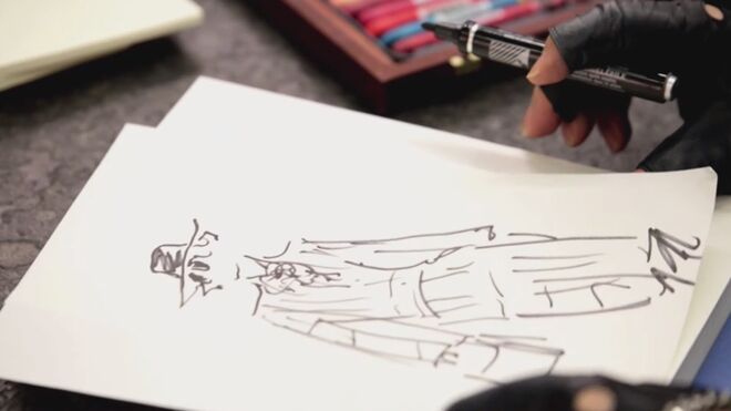 Coleção outono-inverno Fendi 2019 | Esboço de Karl Lagerfeld