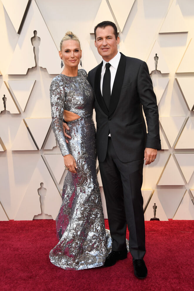 Molly Sims em  Zuhair Murad Couture e Scott Stuber
