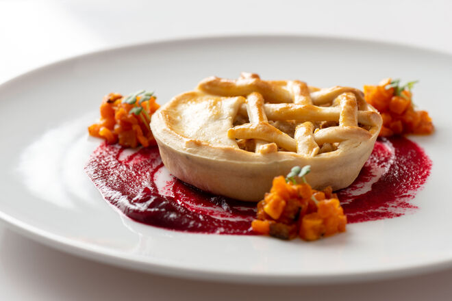 Codorniz numa leve empada e abóbora menina (€10) no restaurante Ânfora, em Lisboa 