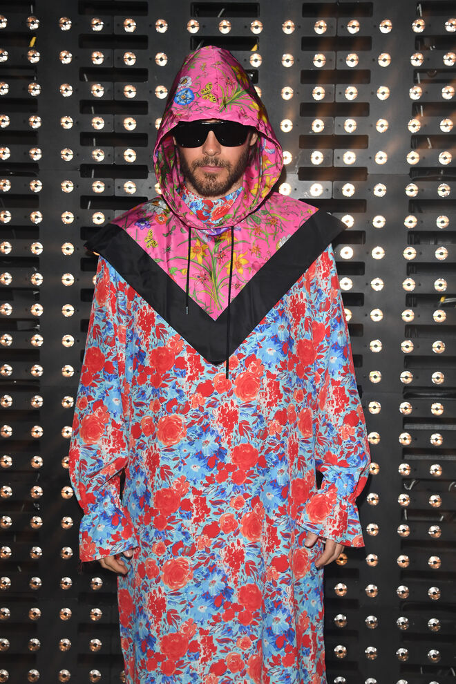 Jared Leto no desfile da Gucci em Milão.