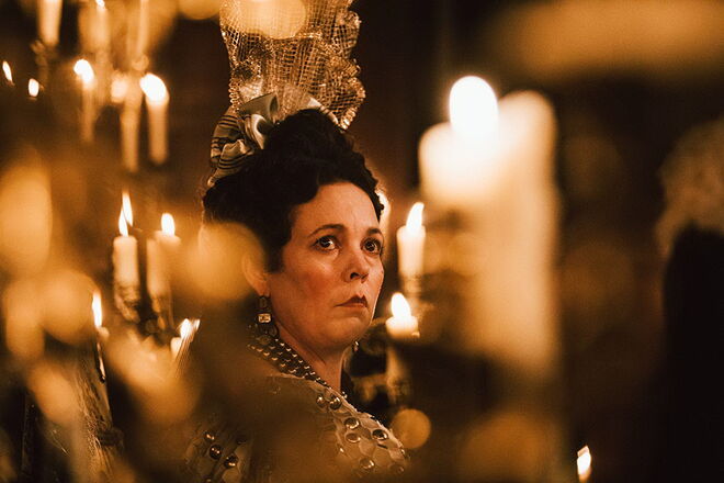 Olivia Colman, a rainha Ana da Grã-Bretanha no filme 'A Favorita'