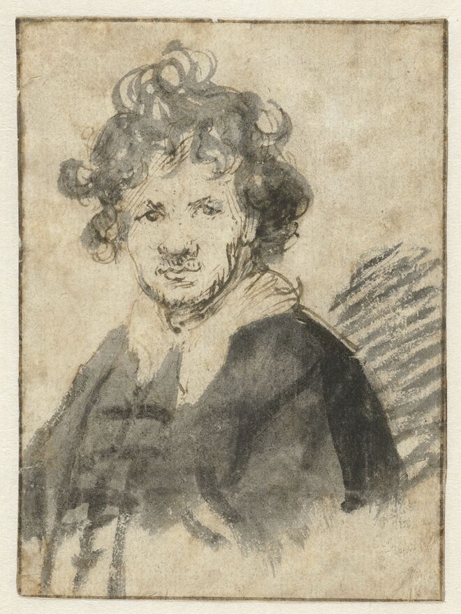 Auto-retrato com cabelo despenteado, Rembrandt van Rijn, 1628.