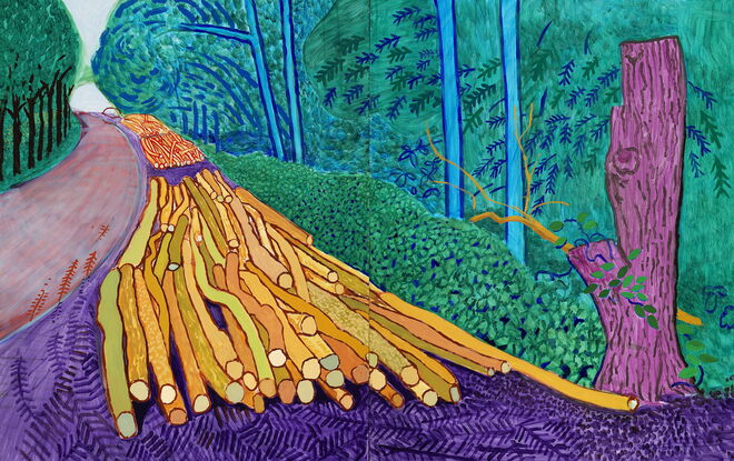 More Felled Trees on Woldgate, Davi Hockney, 2008.