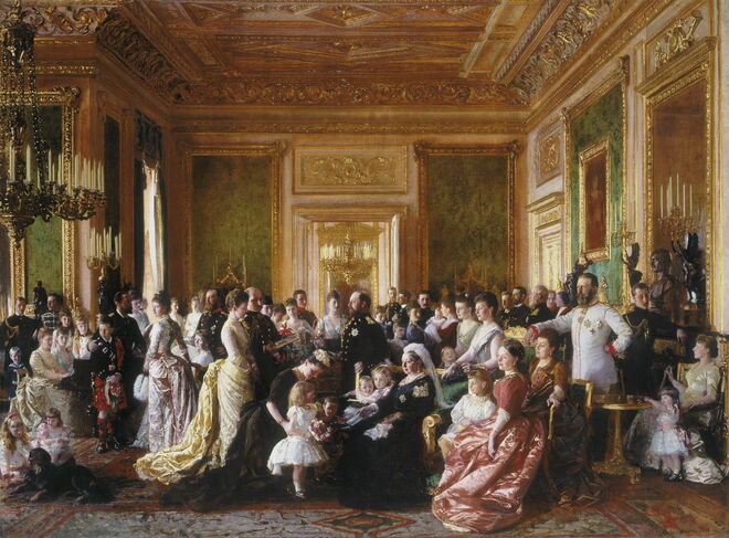 A família da rainha Victoria em 1887, Laurits Regnen Tuxen, 1896.