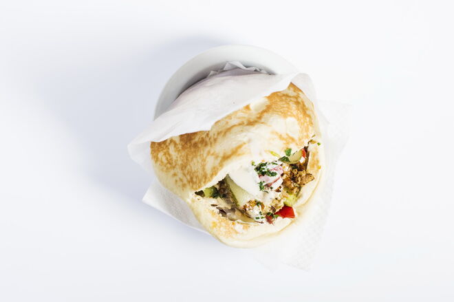 Sanduíche de pita shawarma Telavive style