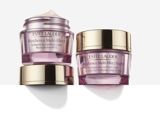 Resilience Multi-Effect Tri-Peptide Face and Neck Creme SPF 15, €106, Estée Lauder. Hidratante refirmante e renovador da pele, que combate os danos provocados pelos agressores ambientais.