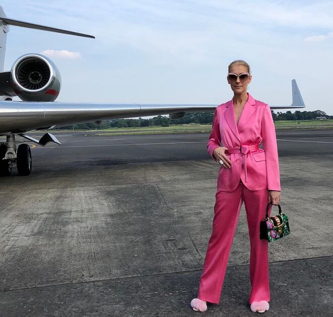 Céline Dion em Sies Marjan e Gucci