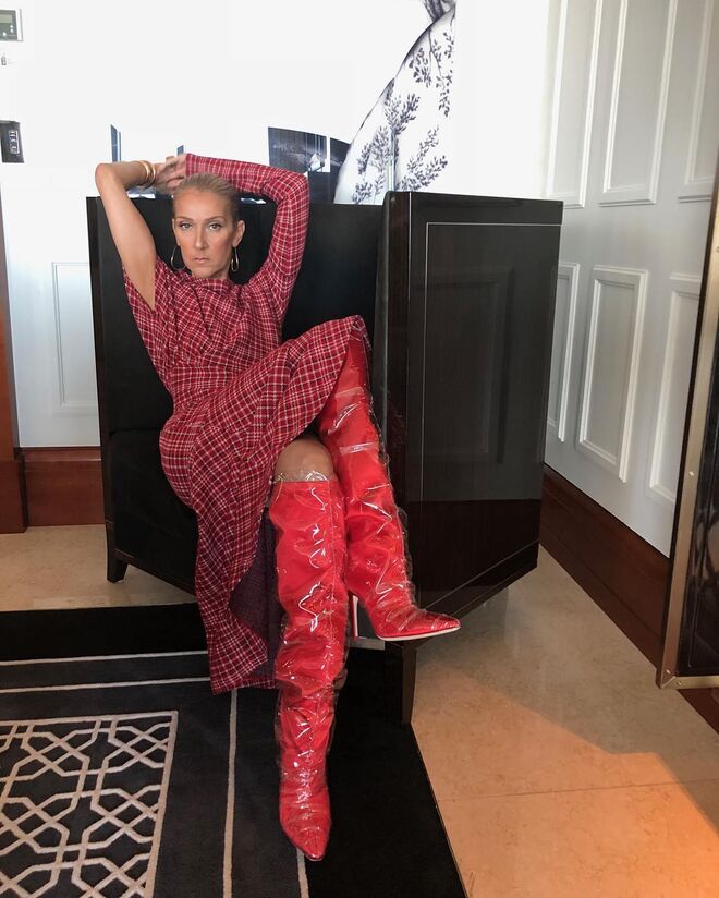 Céline Dion em Calvin Klein