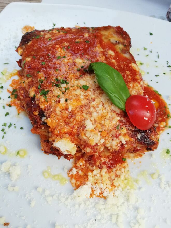 A lasagna do restaurante Tonnarello, em Trastevere