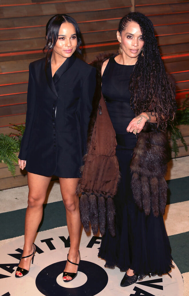 Ao lado de sua mãe, a atriz Lisa Bonet, na after-party dos Óscares de 2014