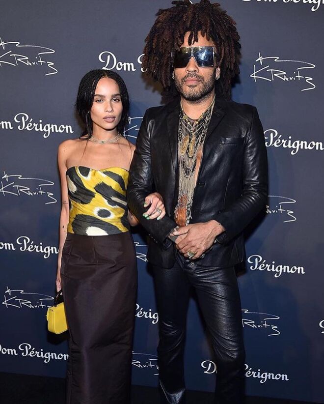 Com o pai, o músico e ator, Lenny Kravitz