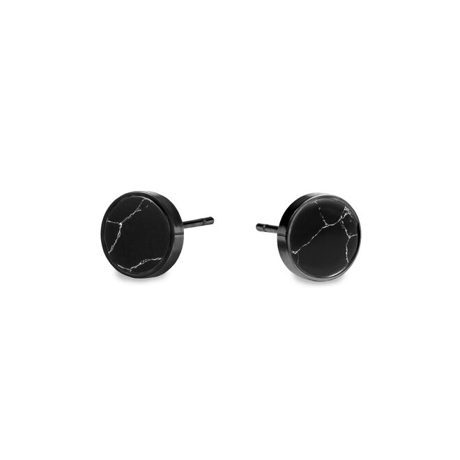 Brincos Black Marble em aço inoxidável, €24, Mia Jewelry