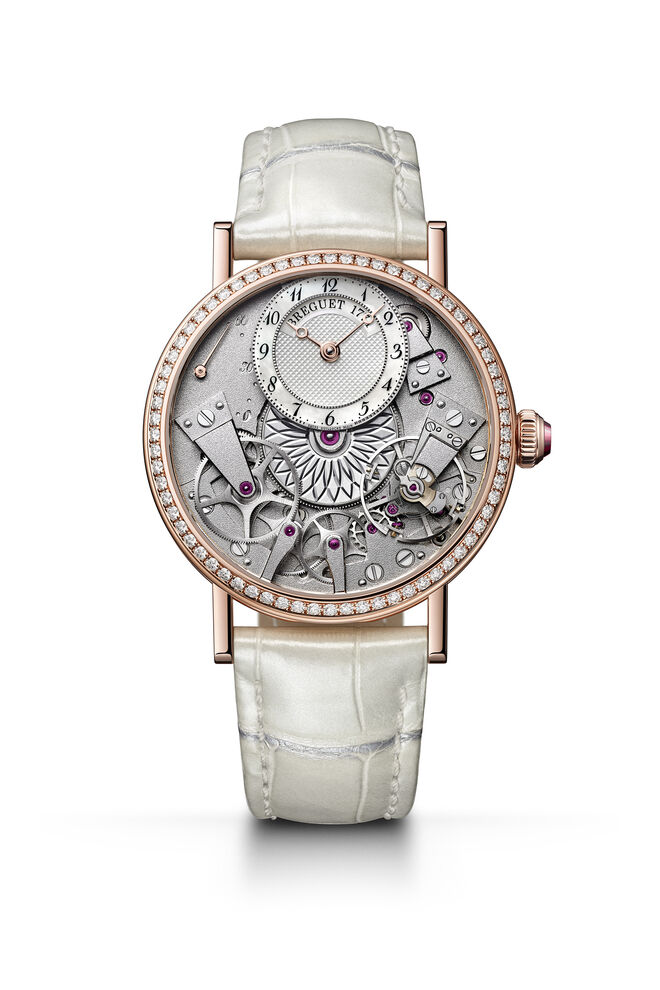Relógio Dame ouro rosa e diamantes, €38000, Breguet, na Boutique dos Relógios