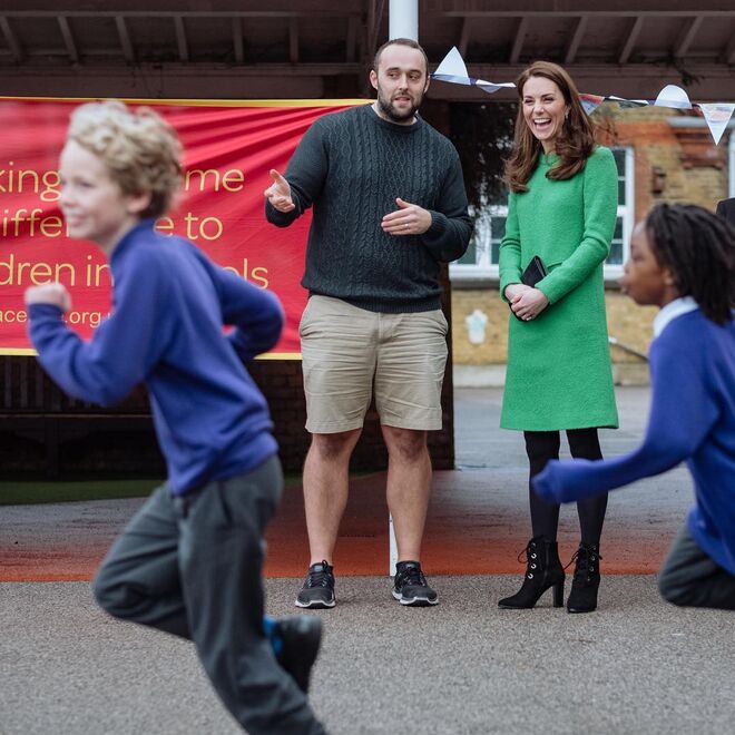 A duquesa de Cambridge visita a escolea primária Lavender Primary School, a 5 de fevereiro de 2019.