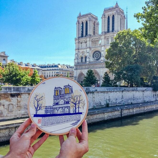 Um bordado de Notre Dame