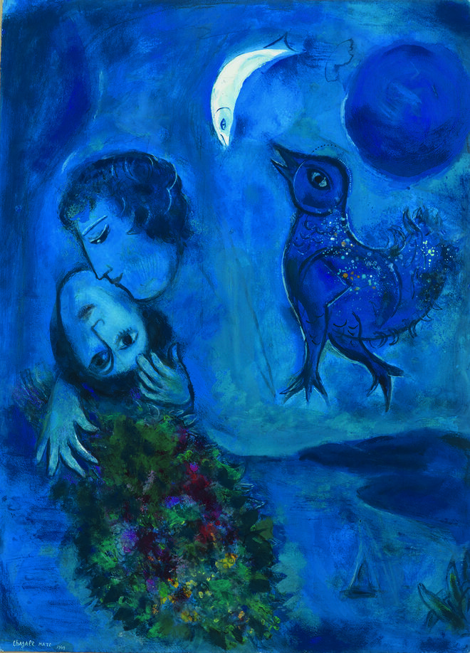 Le paysage bleu, Marc Chagall, 1949. Wuppertal, Von der Heydt Museum