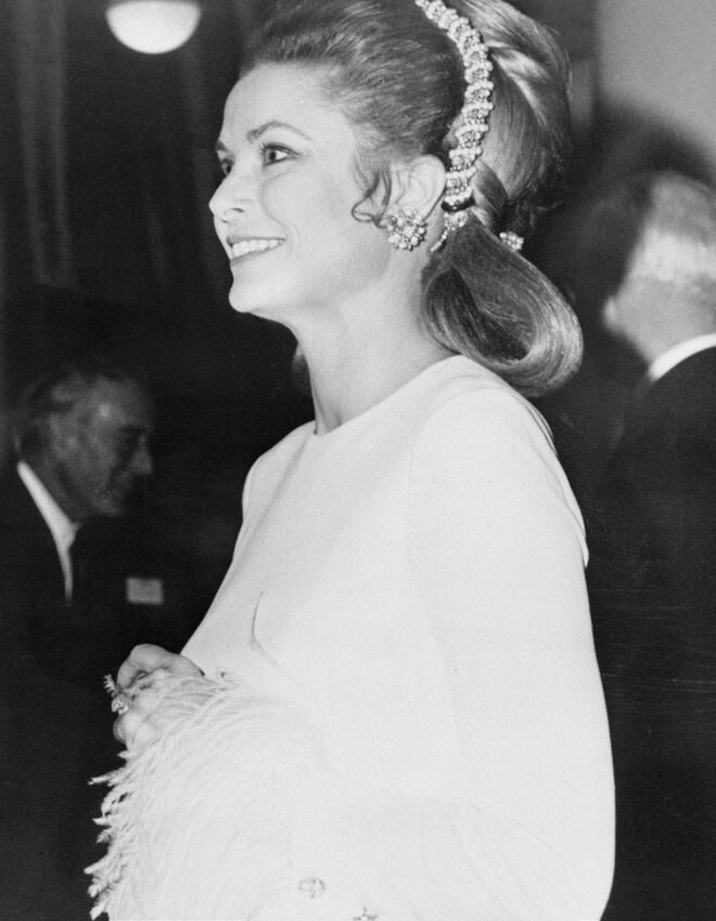 Grace do Monaco num espetáculo Royal Variety Charity no Royal Festival Hall, em Londres, 1970.