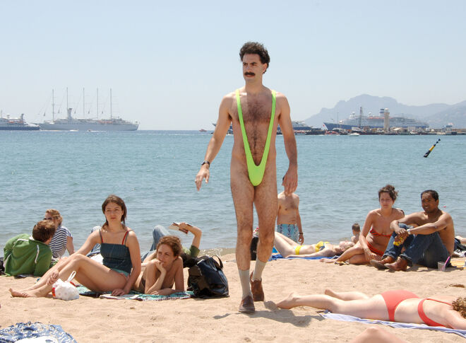 Sacha Baron Cohen no seu 'manquini'