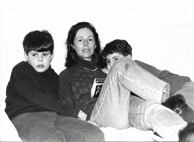 "Com os mais novos, em 1989. Como tive energia para tanto?"