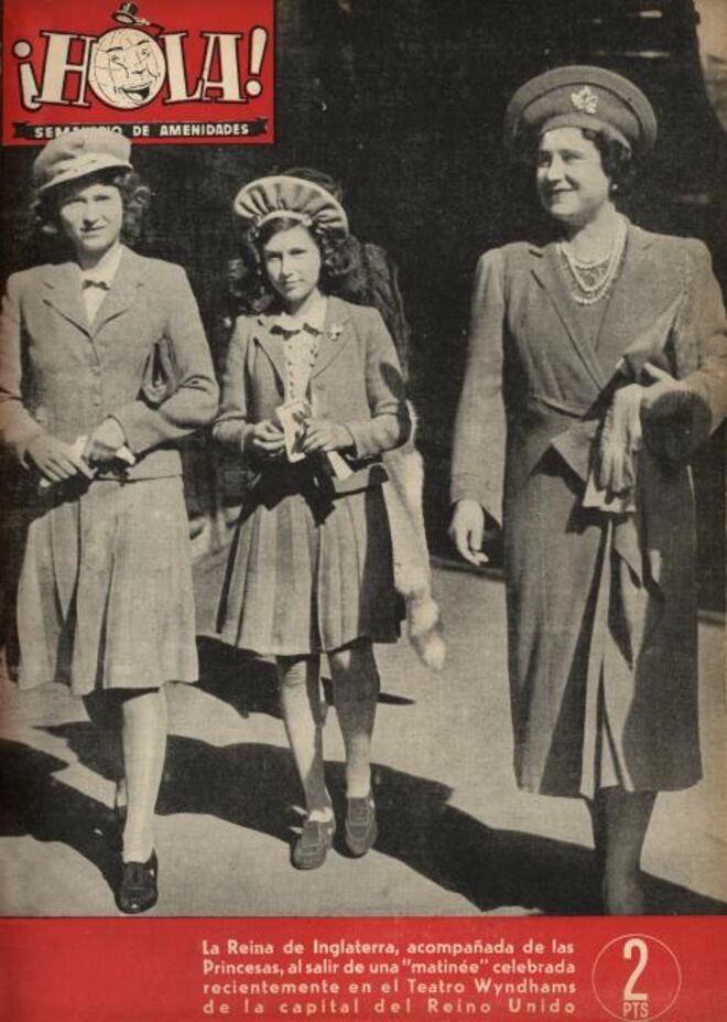 A rainha-mãe de Inglaterra acompanhada das filhas Isabel e Margarida, um dos números que revelou o "apetite voraz" das leitoras pela realeza e pelos ricos. 