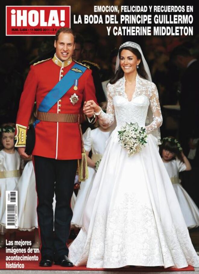 Outra capa icónica: o príncipe William e Kate Middleton no dia do seu casamento, em 2011. 
