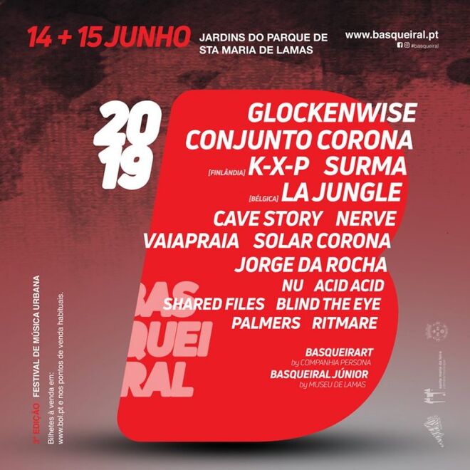 Na sua terceira edição, o festival O Basqueiral regressa a Santa Maria de Lamas nos dias 14 e 15 de junho e recebe bandas como Surma, Cave Story ou Glockenwise (passe geral a €15), mas não só: há toda uma programação artística (de espetáculos cénicos a instalações) alinhada com a música sob o tema BasqueirArt. Descubra em basqueiral.pt. 